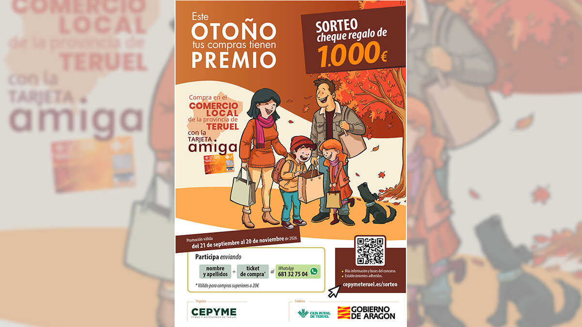 Shopping in Teruel province this autumn could pay off: €1,000 voucher up for grabs