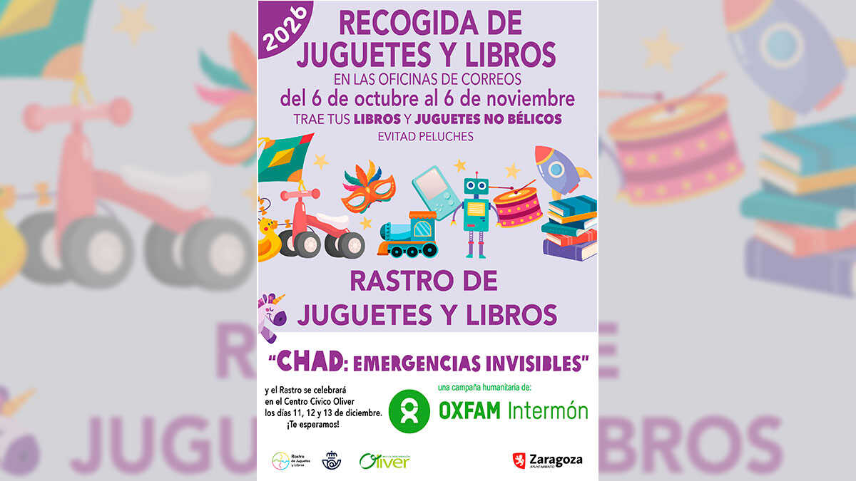 Twenty Correos Offices in Aragon Collect Toys and Books for Oxfam Intermon Sale